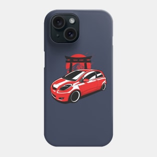 Red Yaris MK2 Hatchback Phone Case