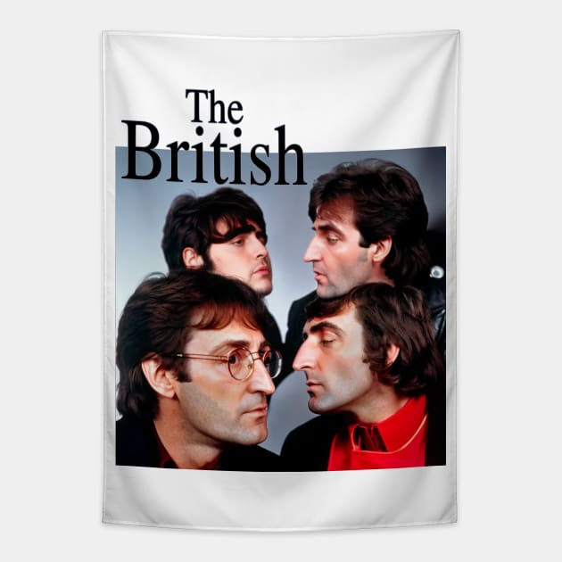 The British - 60's boy band parody corny and strange Tapestry by blueversion