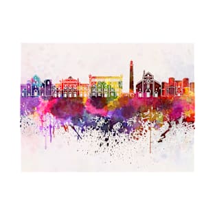 Bari skyline in watercolor background T-Shirt