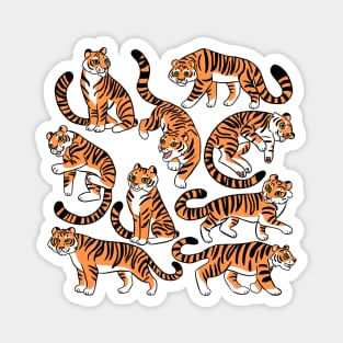 Cute tigers illustration Magnet