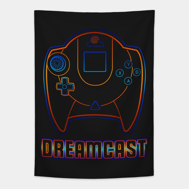 Neon Dreamcast Controller Tapestry by spdy4