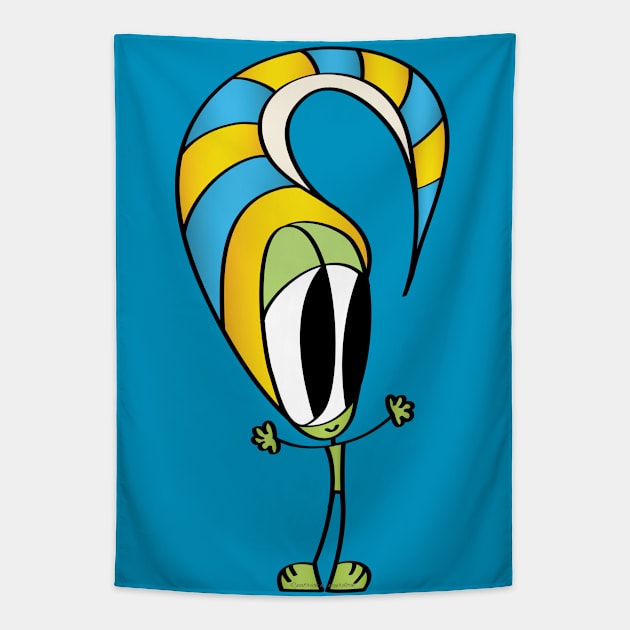 Funny Cartoon Character Tapestry by Patrick's Cartoons