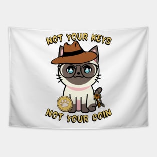 Not your keys not your coin - Siamese cat Tapestry