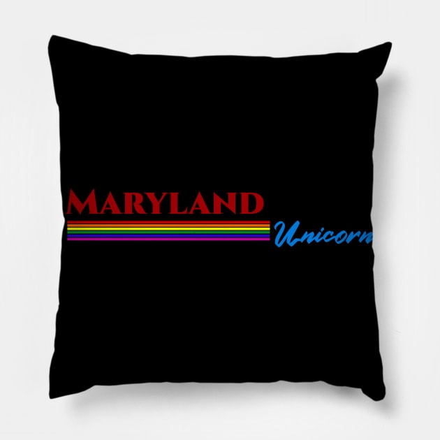 Maryland Unicorn Gift Pillow by Easy On Me