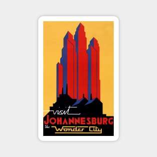 Vintage Travel Poster South Africa Johannisburg Magnet