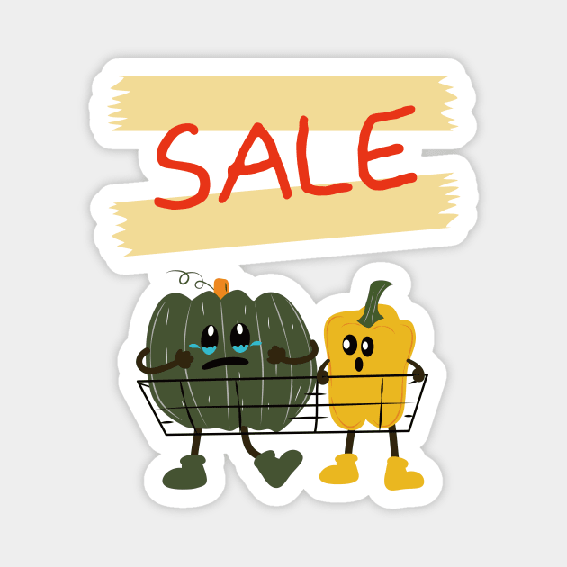 Funny Fun Pun art; For sale, pumpkin and paprika Magnet by FunnyFunPun