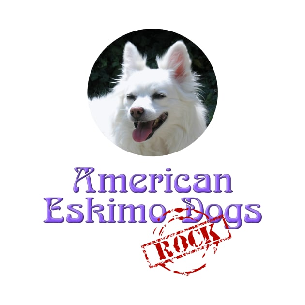 American Eskimo Dogs Rock by Naves