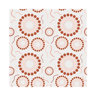 Circle dot seamless pattern coral terra cotta T-Shirt