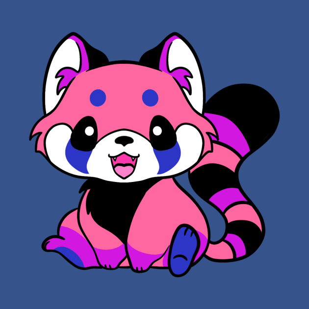 Genderfluid Pride Red Panda by Splash-of-Ink