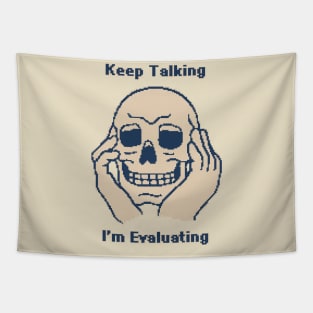 Keep Talking, I'm Evaluating - 1bit Pixel Art Tapestry