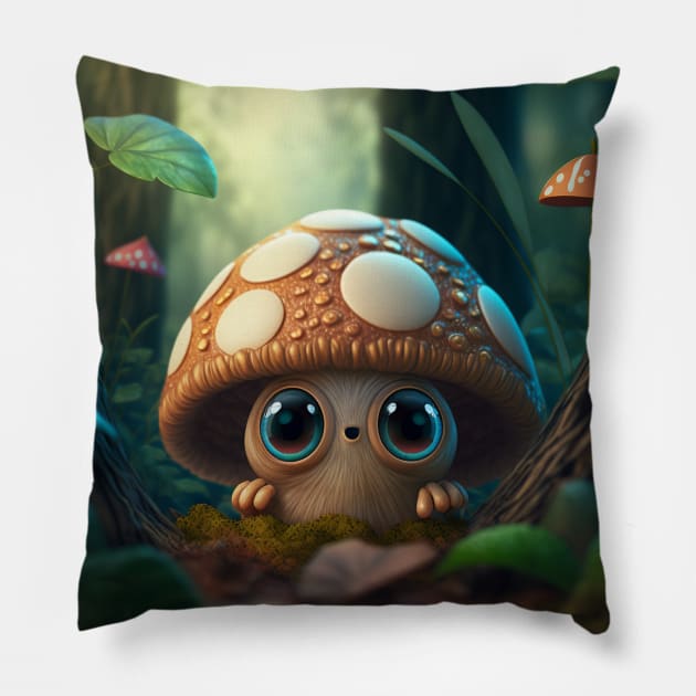 Mighty Obsessed Mushroom Pillow by myepicass