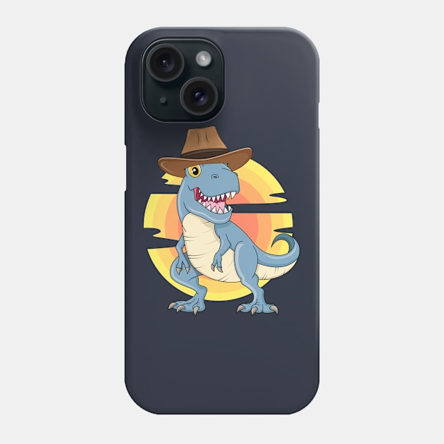 Western T-Rex Dinosaur Texas Country Sheriff Rodeo Boys Phone Case by 14thFloorApparel