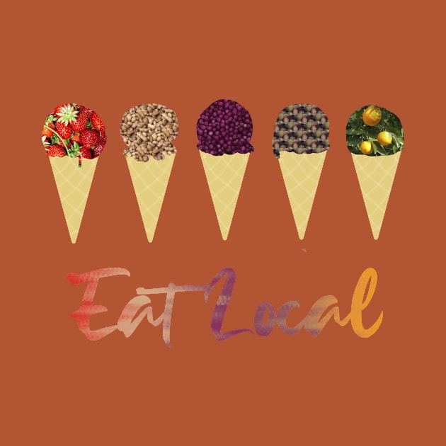 "Eat Local" Ice Cream Cones by LochNestFarm