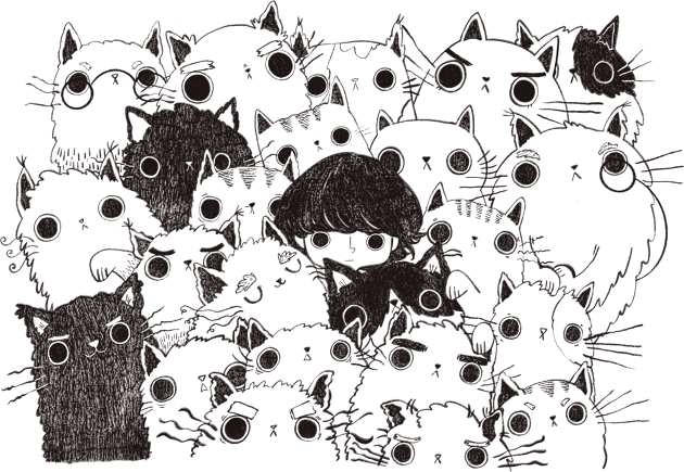 Black Cats Gang Kids T-Shirt by Crayolina Designs 