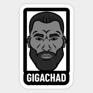 Giga Chad Meme Decal Sticker Chad Thundercock Meme Sticker 