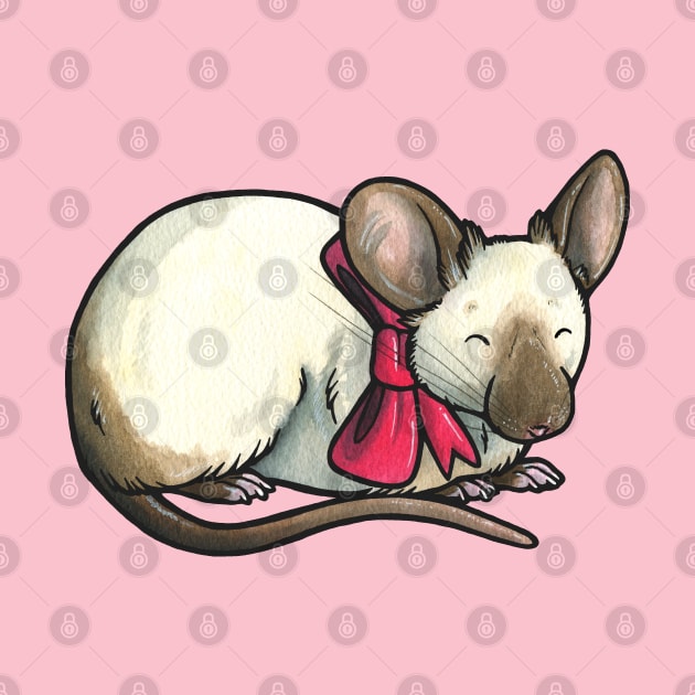 Siamese pet mouse by animalartbyjess