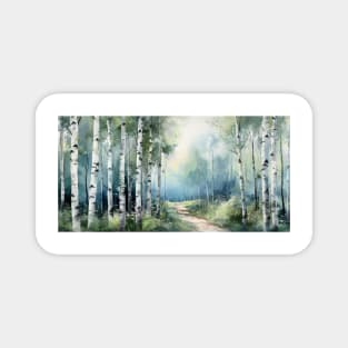 Birch Forest Watercolor Magnet