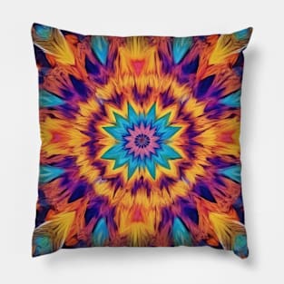 Trippy Spiritual Kaleidoscope Pattern Pillow