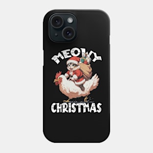 Meowy Christmas - 4, Funny Cute Cat on a Chicken Phone Case