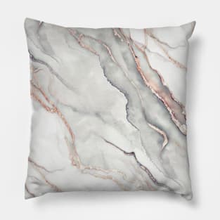 Rose Gold and Grey Marble Pillow