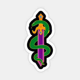 Sword and Snake (Rainbow) Magnet