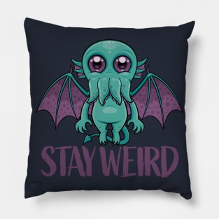 Stay Weird Cute Cthulhu Monster Pillow