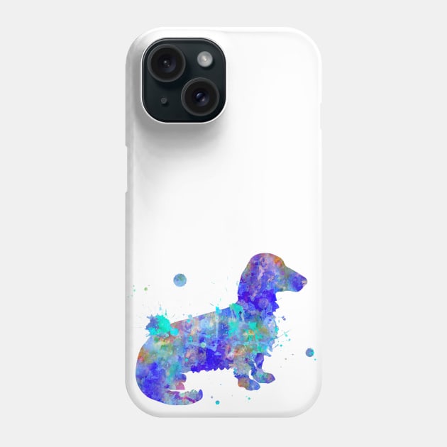 Long Haired Dachshund Watercolor Painting 2 Phone Case by Miao Miao Design