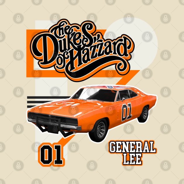 Retro Style General Lee Hazzard Racing Design by darklordpug