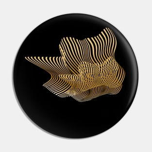 Happy Crown Black and Gold Abstract Art Pin