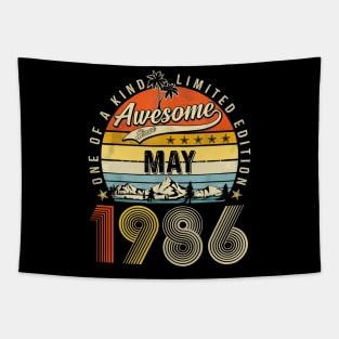 Awesome Since May 1986 Vintage 37th Birthday Tapestry