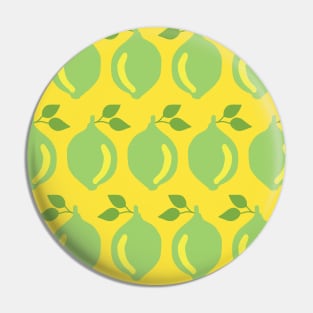 Limes in a row on a yellow background Pin