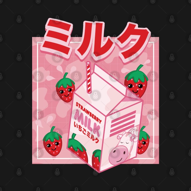 Japanese Kawaii Strawberry Milk Shake by Hixon House