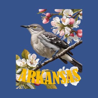 Arkansas Northern Mockingbird Surrounded by Apple Blossom T-Shirt