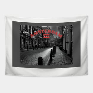 Amsterdam in Black and White Tapestry