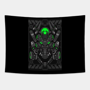 Mecha steampunk skull mask helmet design Tapestry