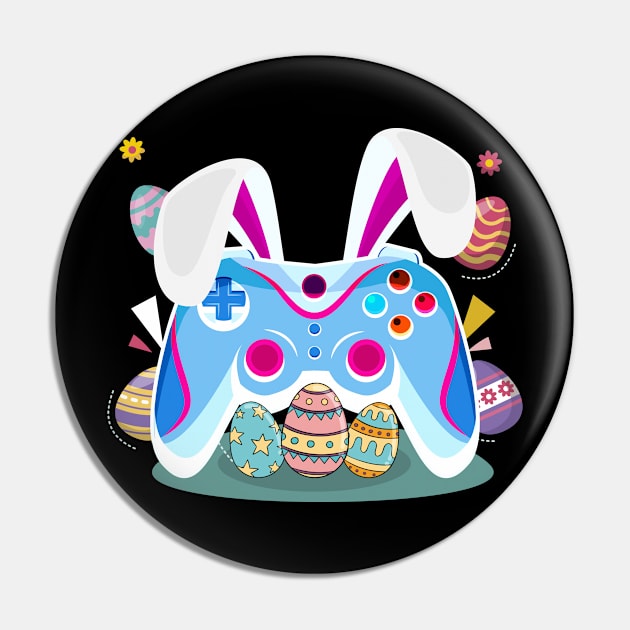 Funny Easter Gamer Video Game Gaming Pin by TheBeardComic