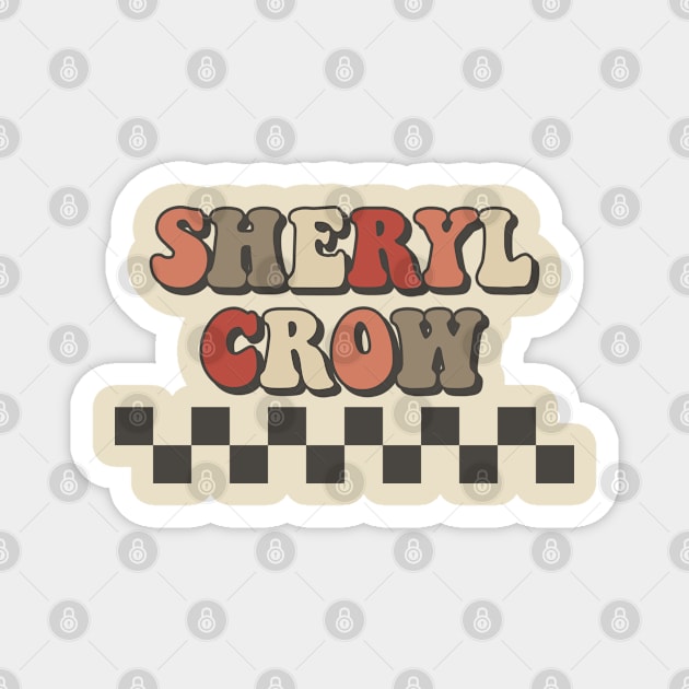 Sheryl Crow Checkered Retro Groovy Style Magnet by Time Travel Style