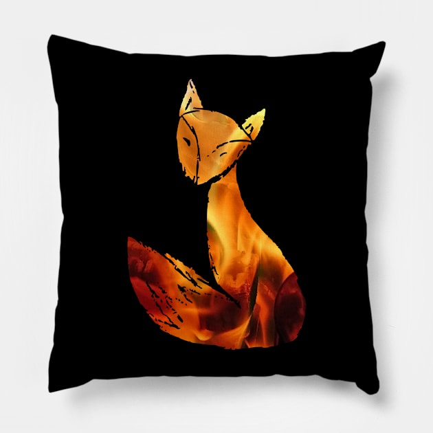 Cute Fire Fox Pillow by WonkeyCreations