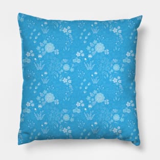 Blue flowers pattern #2 Pillow