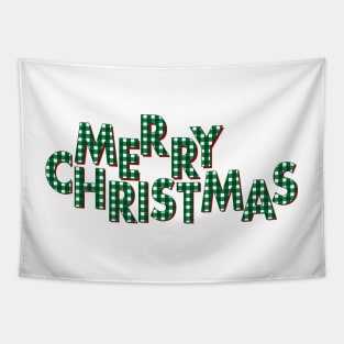 Green Red Merry Christmas Tapestry