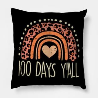 Rainbow 100 Days Yall 100Th Day Of School Teacher Women Pillow