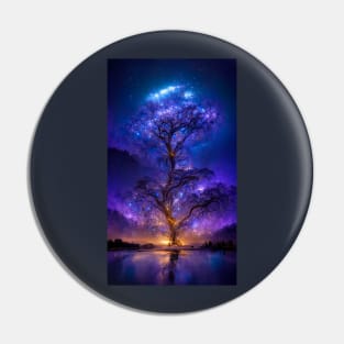 Tree of life glowing star like at night Pin