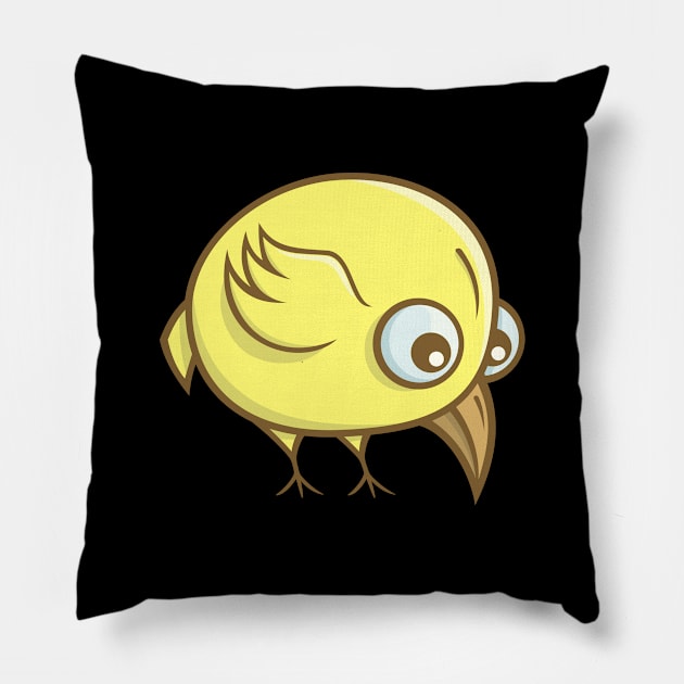 Yellow Bird Cartoon Pillow by sifis