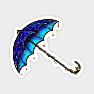 Glittery Blue Umbrella Magnet