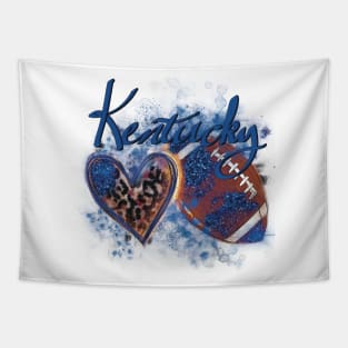 Love Kentucky Football Cheetah Heart Design Tapestry