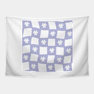 Large Floral Checker Board - pastel lilac purple Tapestry