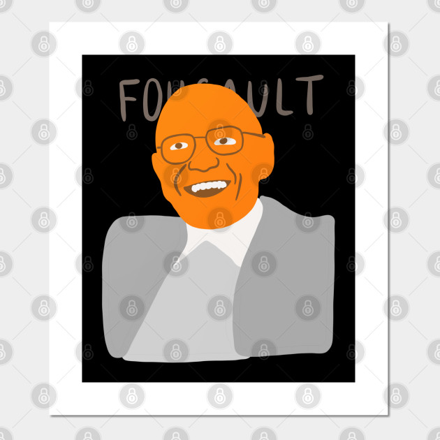 Michel Foucault Minimal Philosopher Portrait Painting Style
