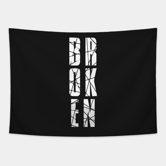 BROKEN Imperfect Trency Vertical Typography Tapestry by BubbleMench