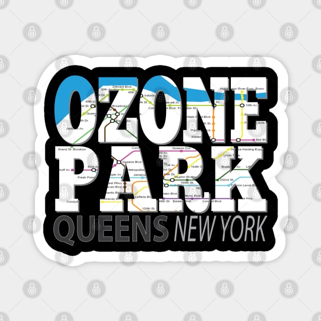 Fun Cool Ozone Park Queens New York with Subway Map Magnet by Envision Styles