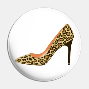 Leopard Print High Heel Shoe Pin